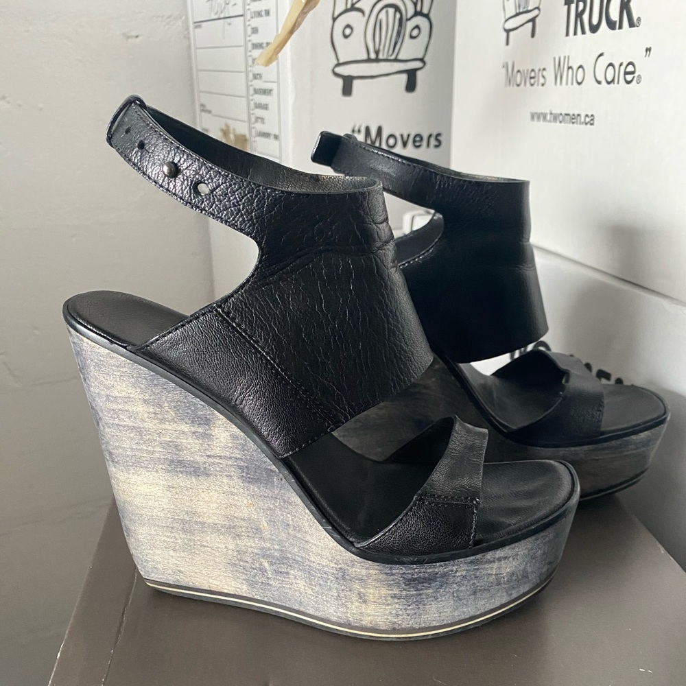 Costume National Platform Wedge Sandals, 37/7